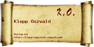 Klepp Oszvald névjegykártya